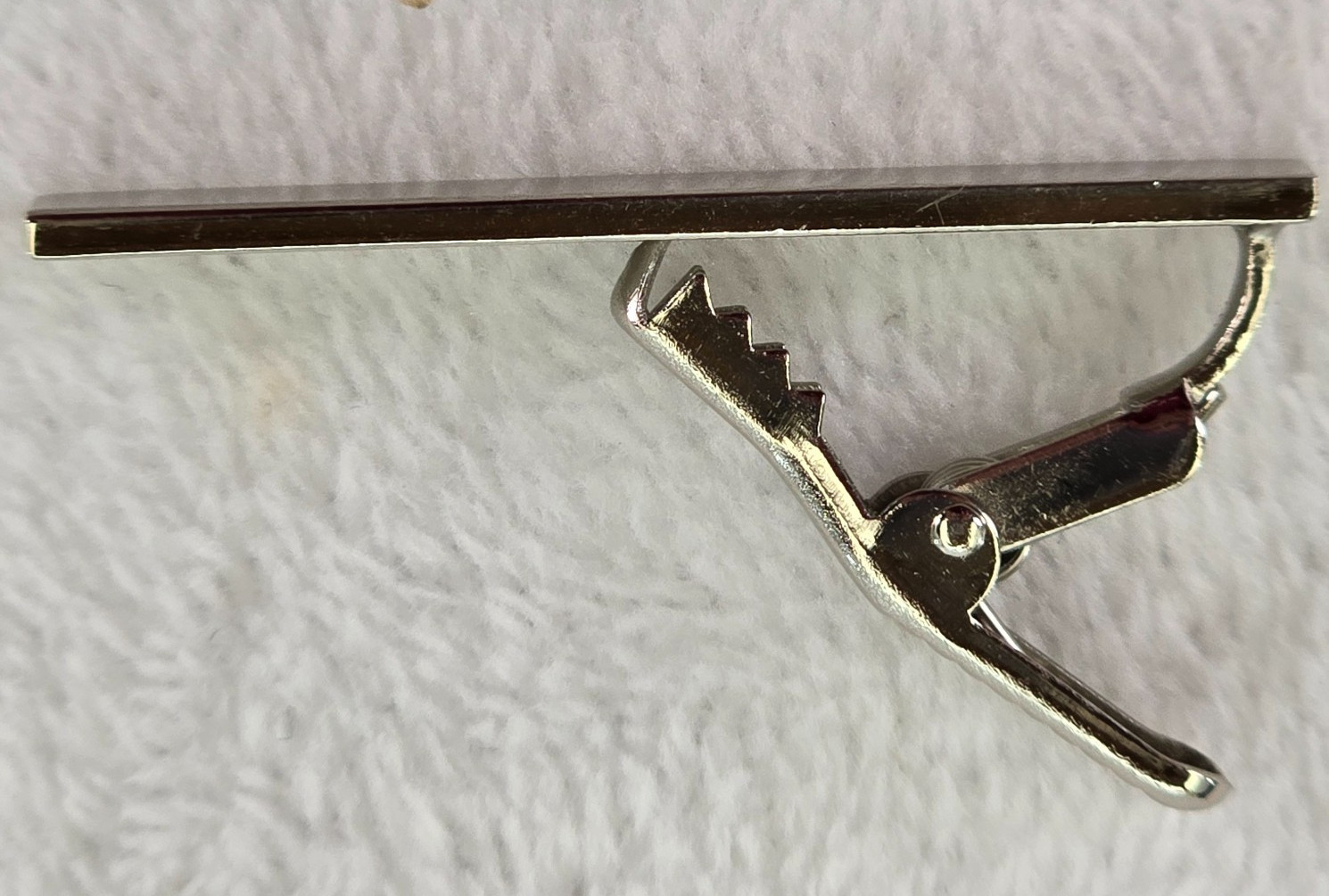 Vintage Stainless Steel Tie Clip Brushed Silver Tone Metal No Pattern