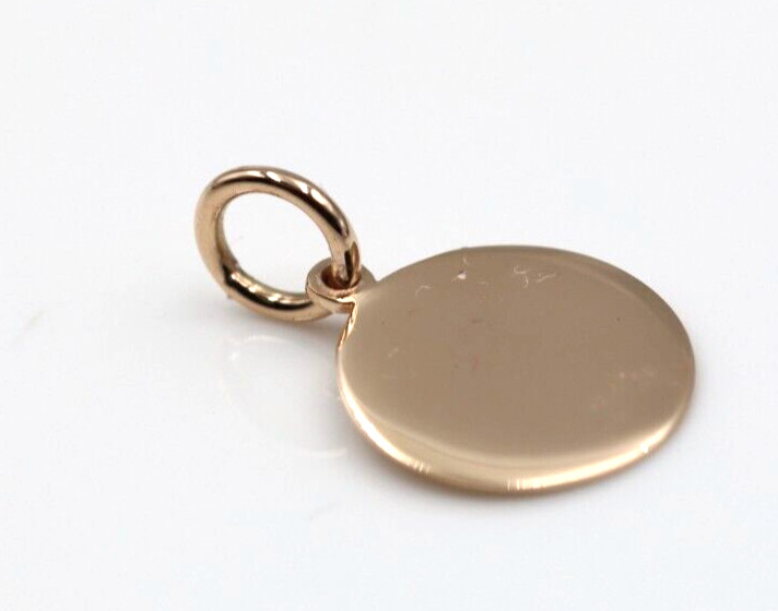 Genuine 9ct 9k Solid Rose Gold 12mm disc round circle pendant – Free Post