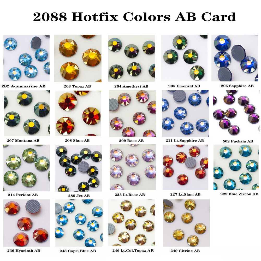 2088 Hotfix Crystals Strass Rhinestones Flat Back Glass Stones HotFix Iron On