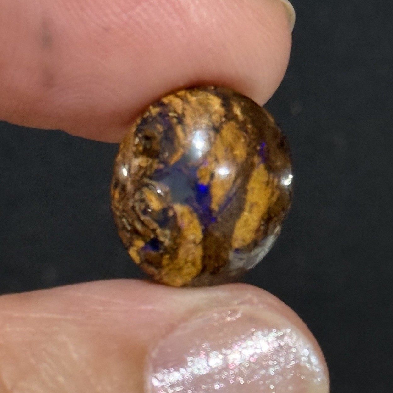 6.65ct 14.3×12.6×5.2mm Fine Australian Koroit Boulder Opal Oval Cabochon Gem