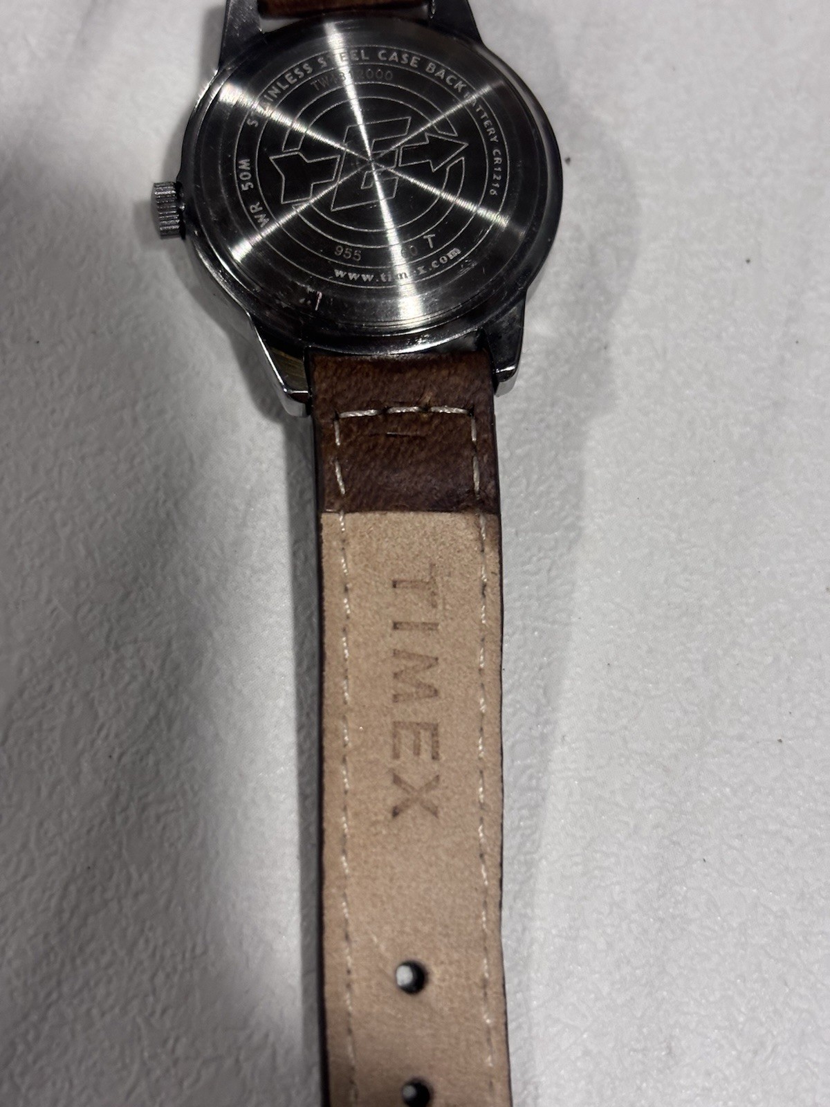 Timex Expedition Analog Quartz 50m Green Dial Brown Leather Strap Indiglo