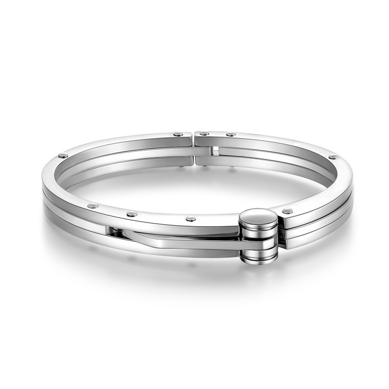 ROXI Luxury Stainless Steel Silver Bracelet for Men | Punk Hip Hop Fashion Jewel
