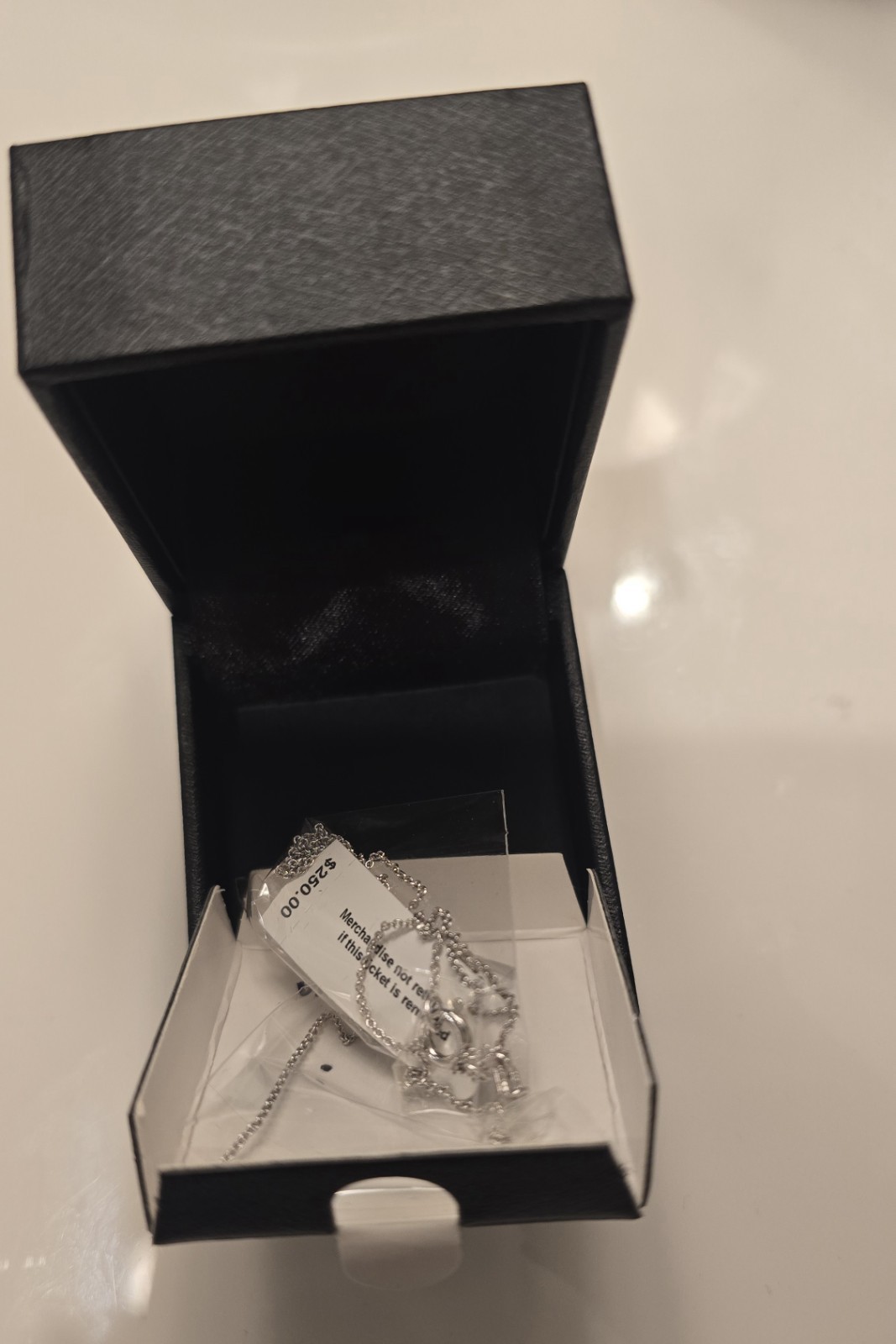 Macy’s Bridge Diamond 1/4 ct Pear Teardrop Pendant Necklace 925 Chain, 2 Sets
