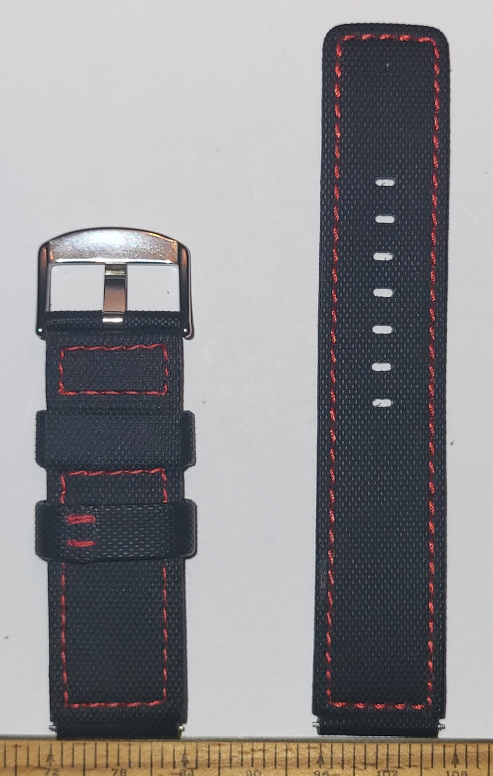 NOS Pro-Grade Sailcloth Composite 22mm Notched Dive Strap (Flares to 24mm) 