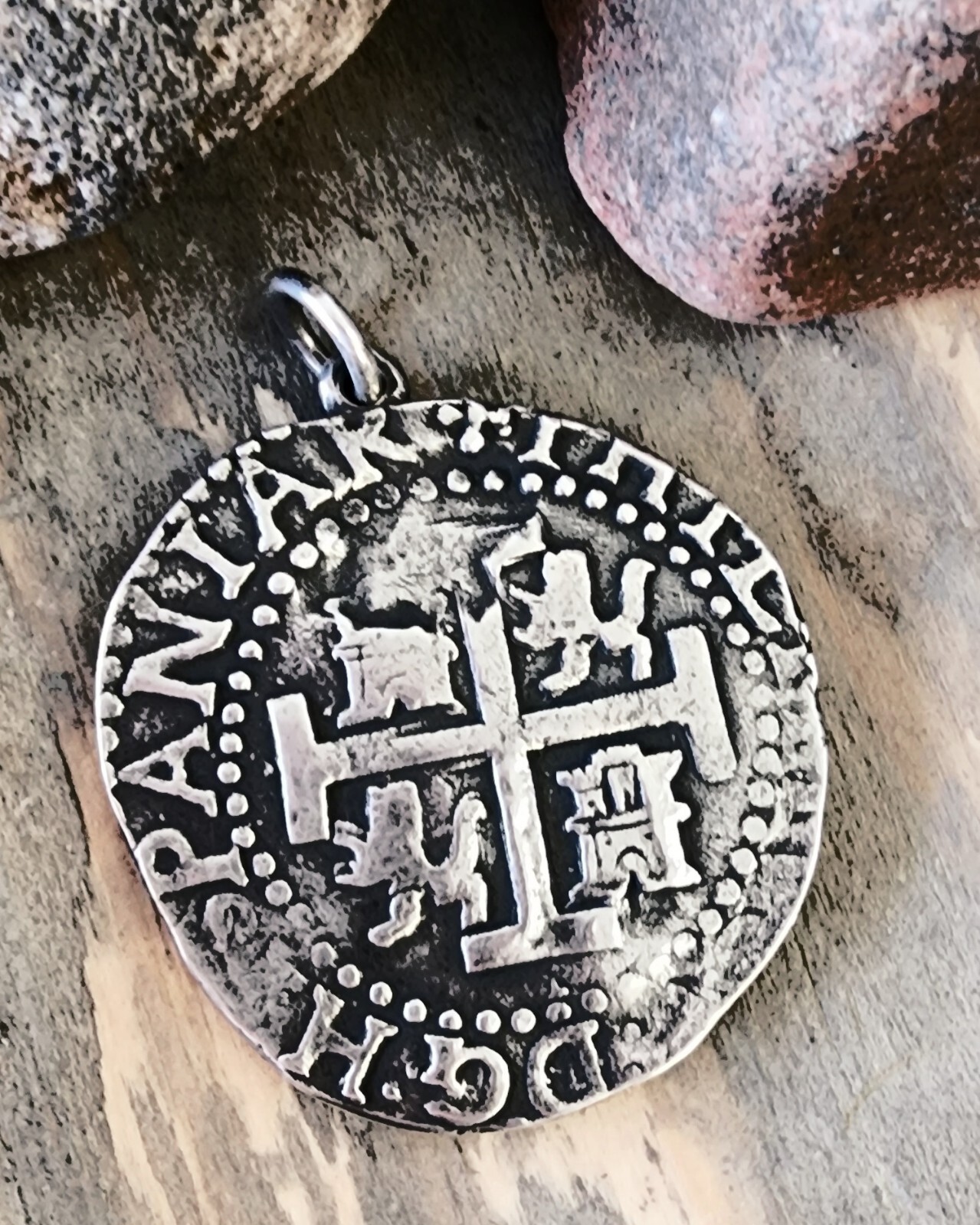 Retired James Avery RARE Large Pieces of Eight Pendant NEAT Piece! Vintage