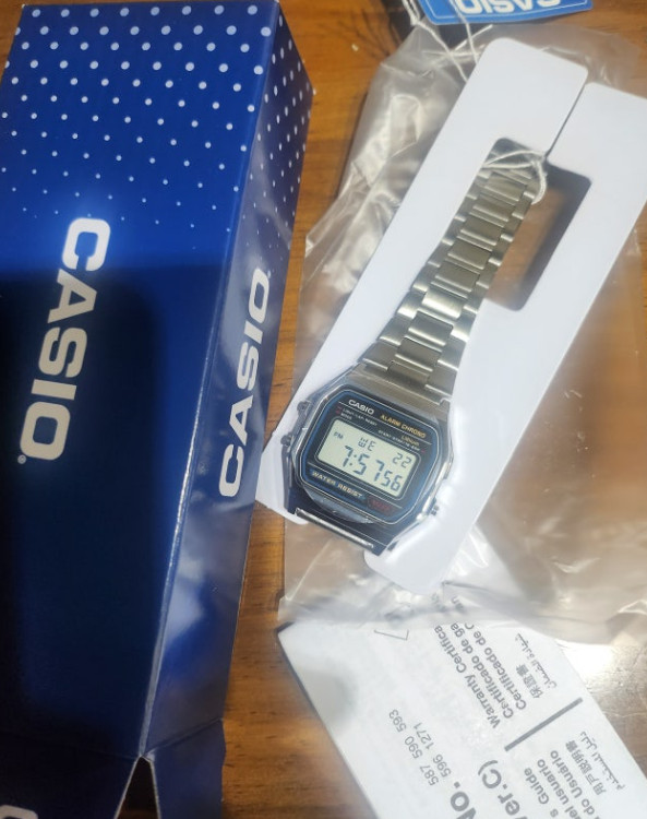 Casio Men’s Vintage Style Silver Metal Watch – A158WA-1D – Retro Digital