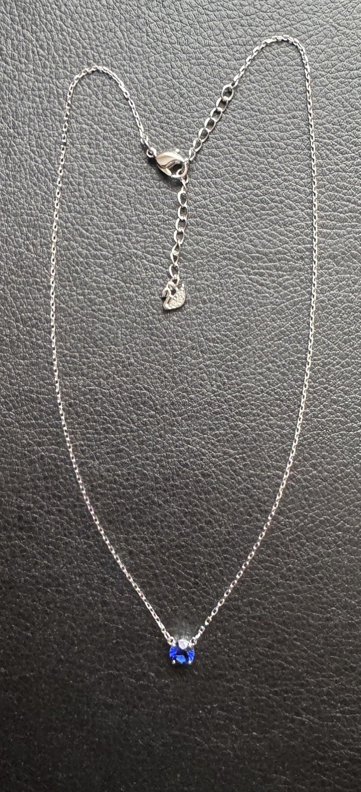 Genuine Swarovski Stilla Attract Pendant Necklace, Rhodium Plated, Blue, NEW