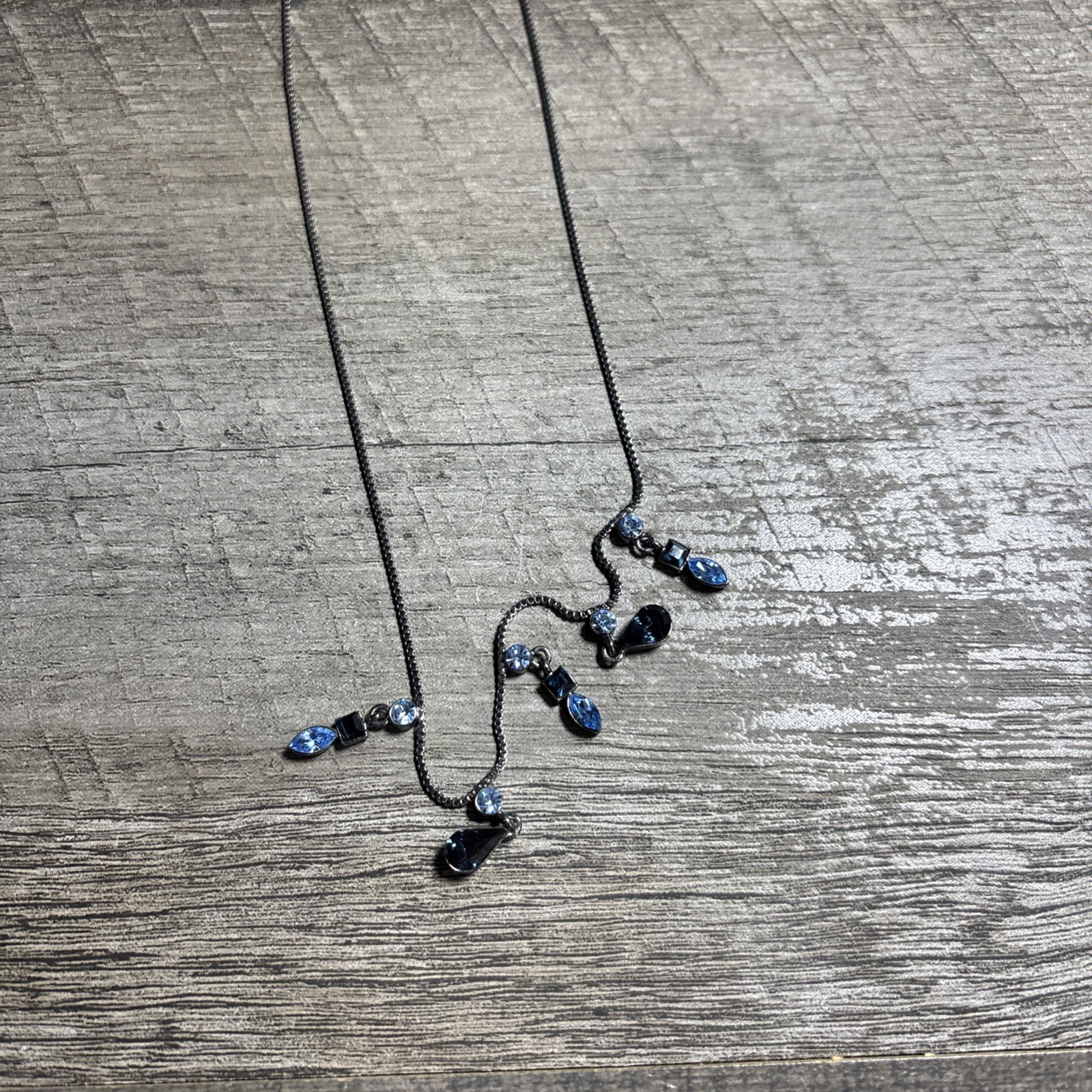 Givenchy Black with Blue Rhinestones Necklace #134