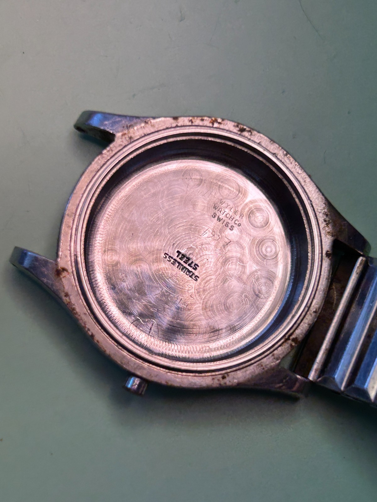 Wyler Bumper Automatic Incaflex Mens Watch, 1940’s, Front Load Case, Runs