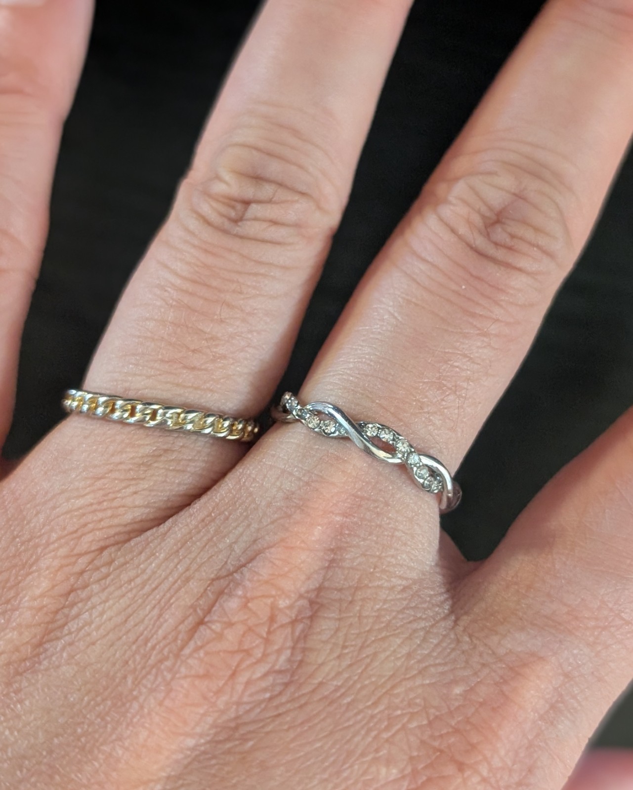 Lot of 14 Gold Silver Tone Floral Leaf Dainty Stackable Ring Size 7 mostly