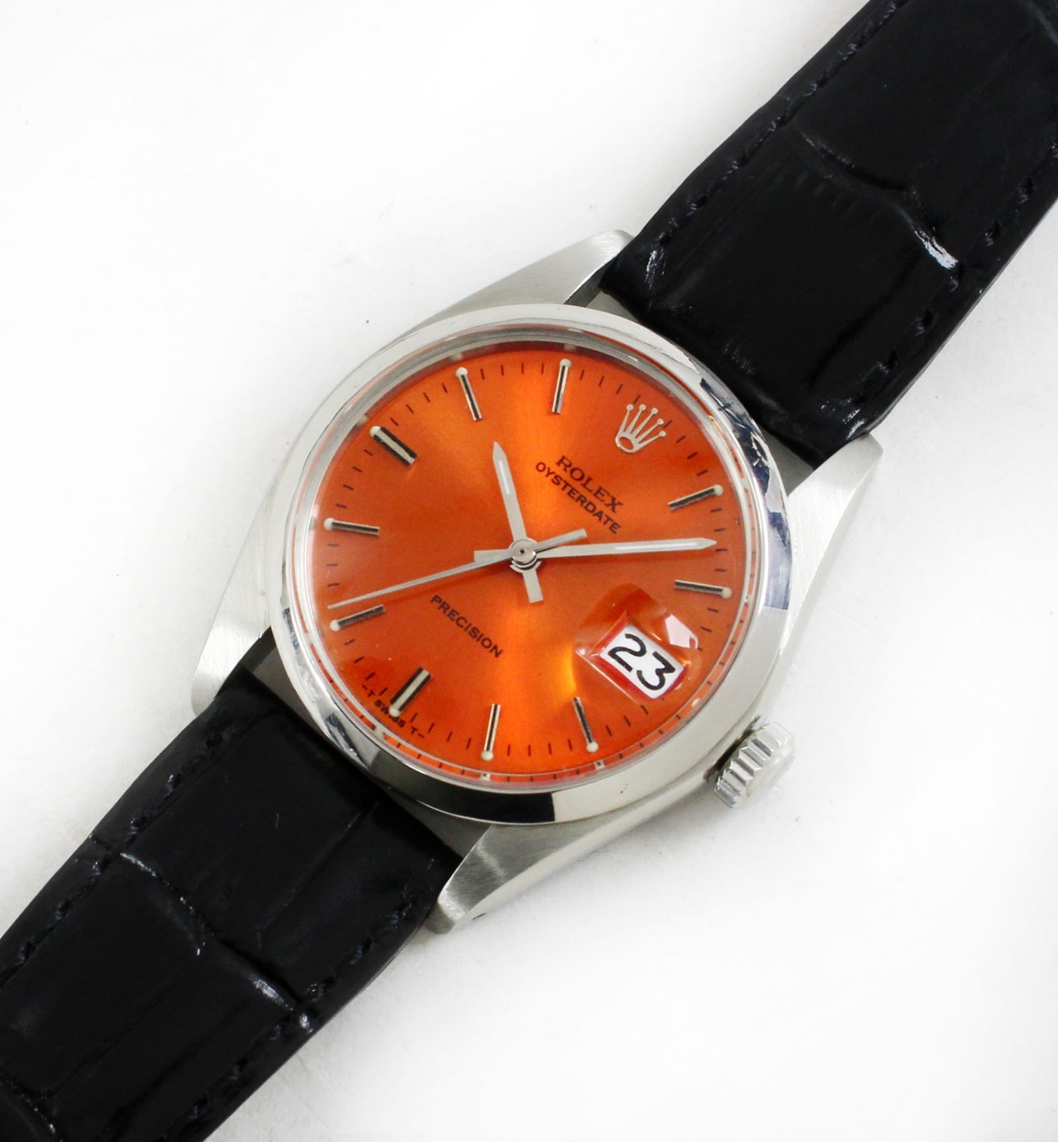 Vintage Rolex Oysterdate Precision 34mm Men Steel Watch Ref 6694
