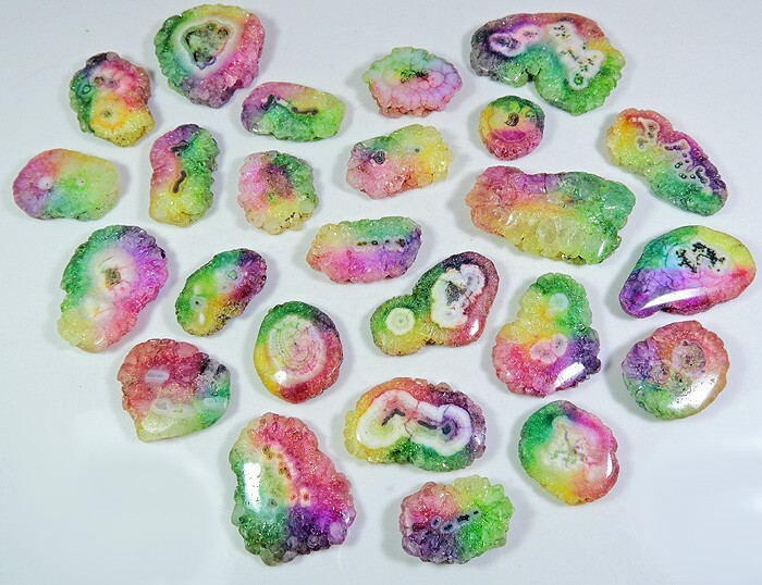 1250Cts.Natural Solar Druzy Agate Multi Color Mix Cabochon Gemstone 30Pcs Lot