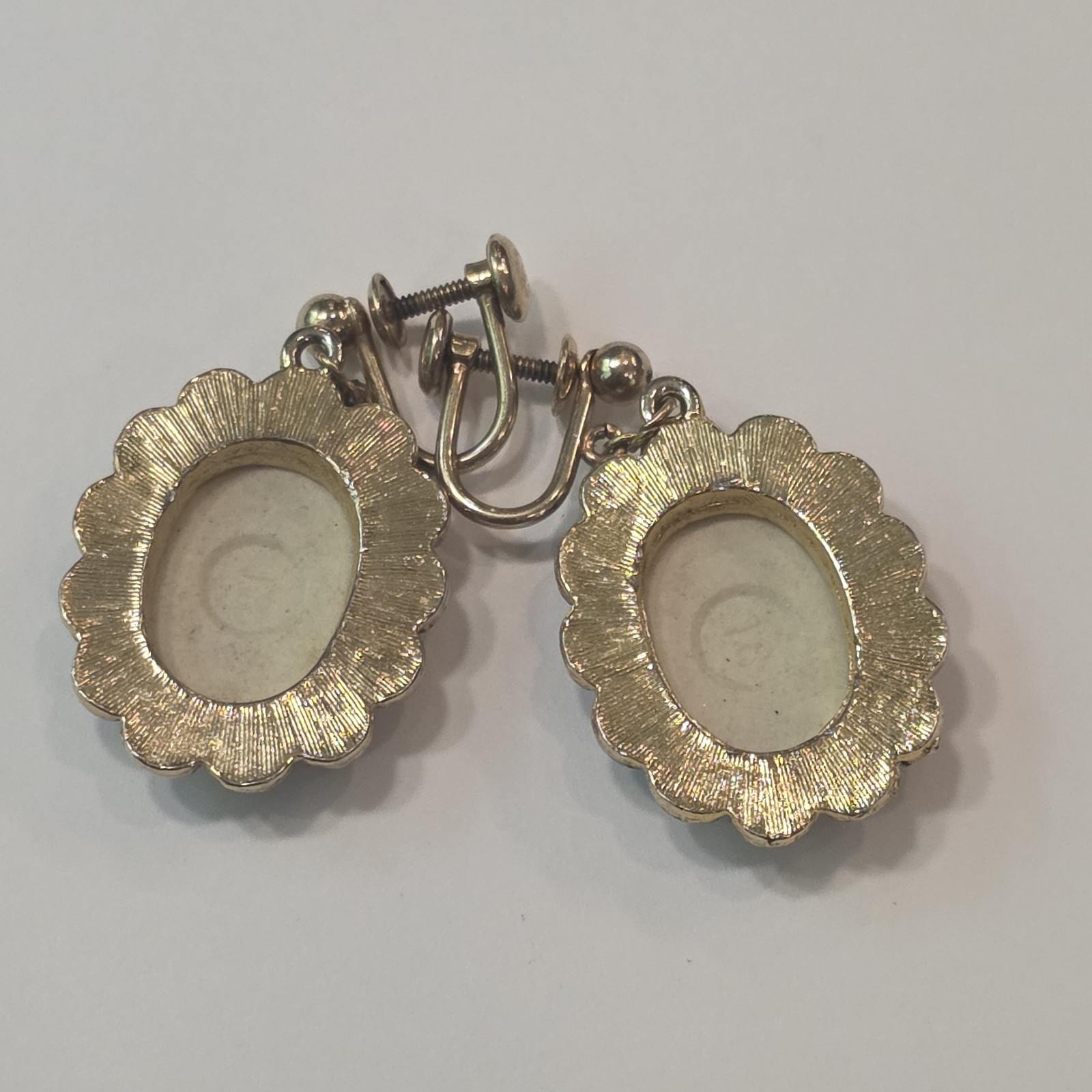 12K GF Gold Filled Screw Back Floral Earrings By Van Dell
