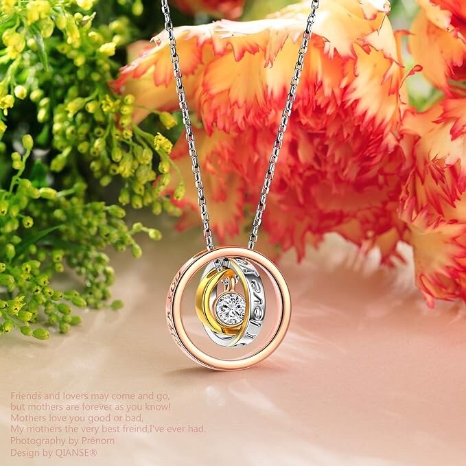 QIANSE I Love You Sweetie Necklace – Rose Gold Trinity Necklace