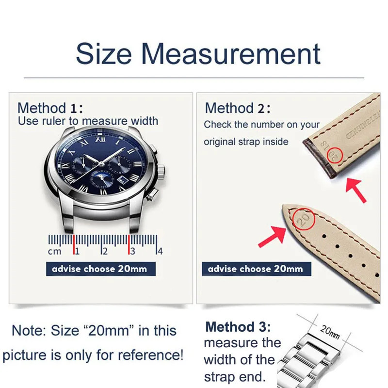 Double Deployant Piece Steel 5 Rows Watch Band 18mm 20mm 22mm Strap Belt & Tool