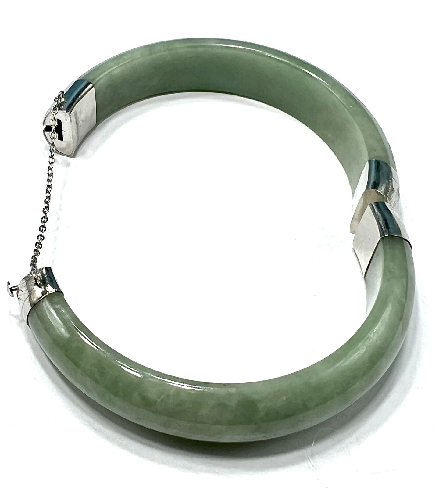 Womens Sterling Silver Bracelet, Jade Bangle. Original M.S.R.P. $450