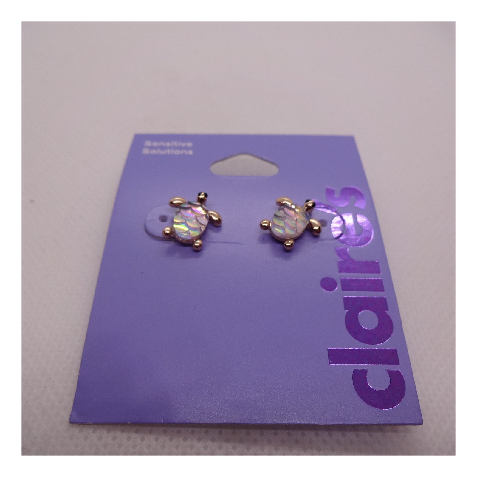 Claire’s 8 SETS Earrings LOT Sensitive Solutions Studs Dangle Hoops Clips NWT