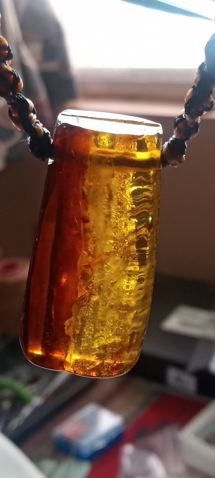 Amber Natural 25 million years old from Mexico adjustable hand braided.