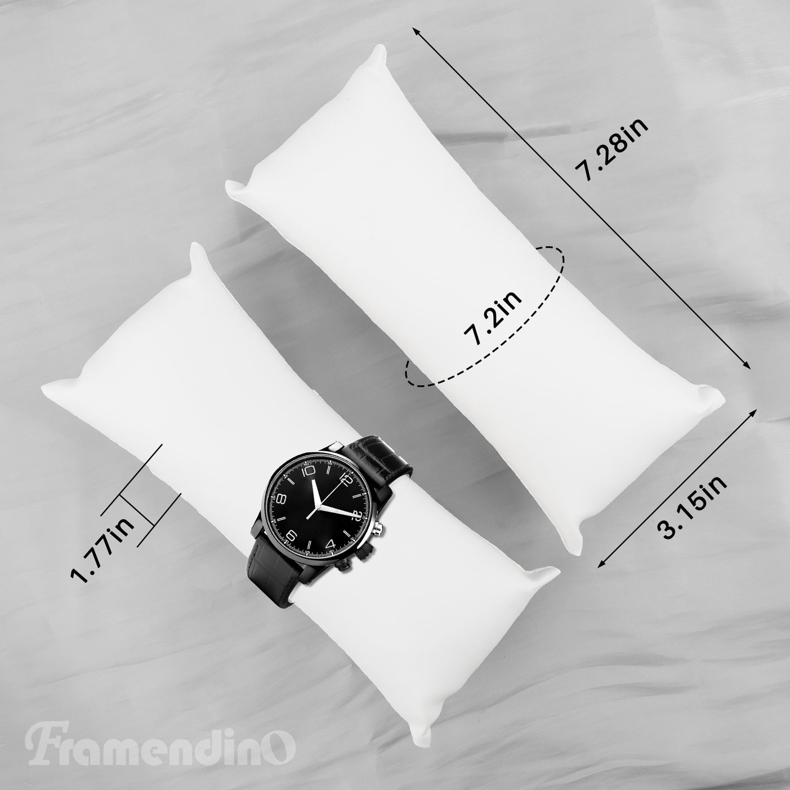 , 2 Pack White Long Watch Display Pillow PU Leather Bracelet Bangle Cushions …