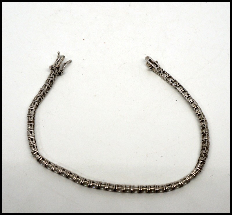 Vintage Fuzion Creations FZN 925 Sterling Silver Cubic Zirconia Tennis Bracelet