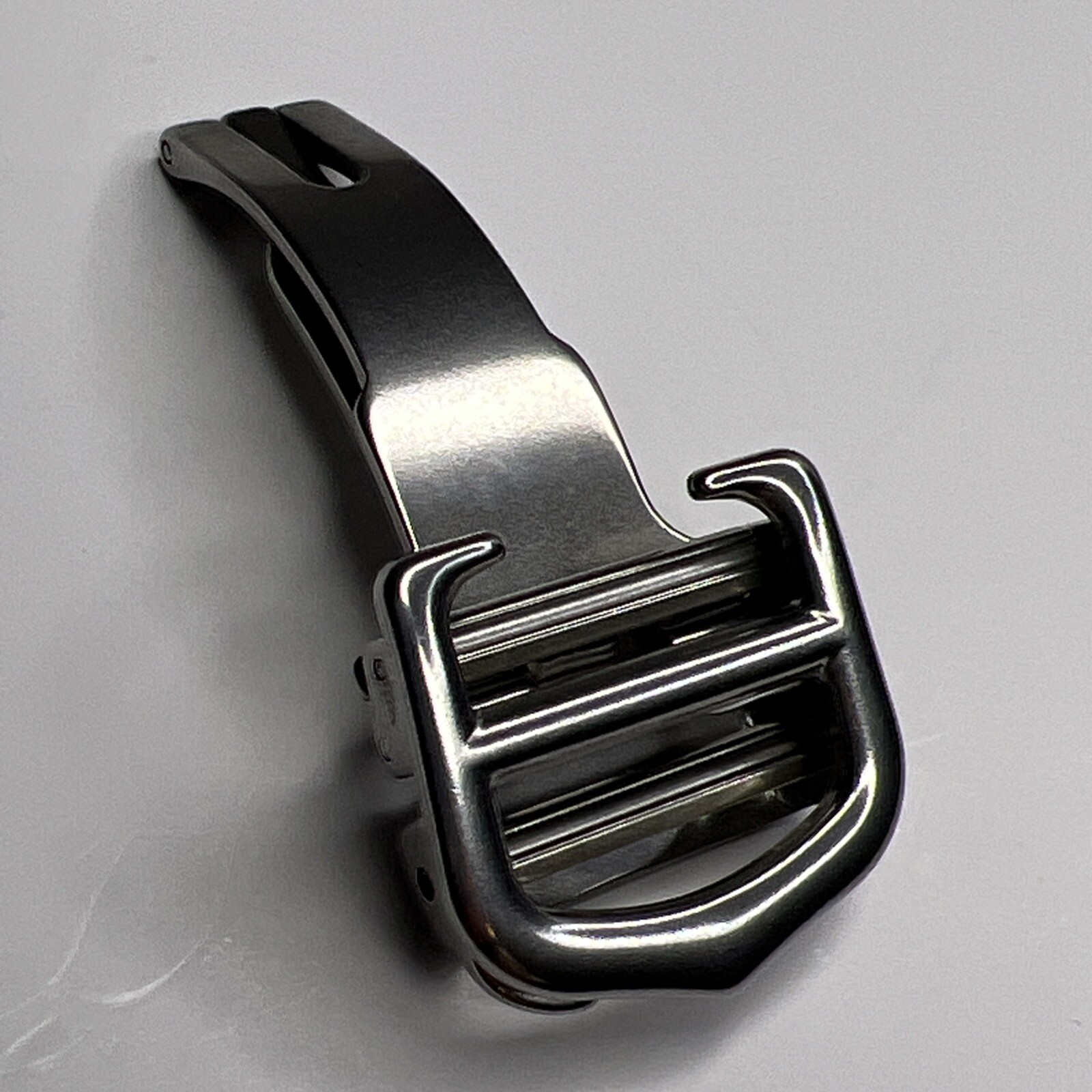 Cartier Steel Deployant Deployment Clasp 14mm For Foldover Strap w/o Holes