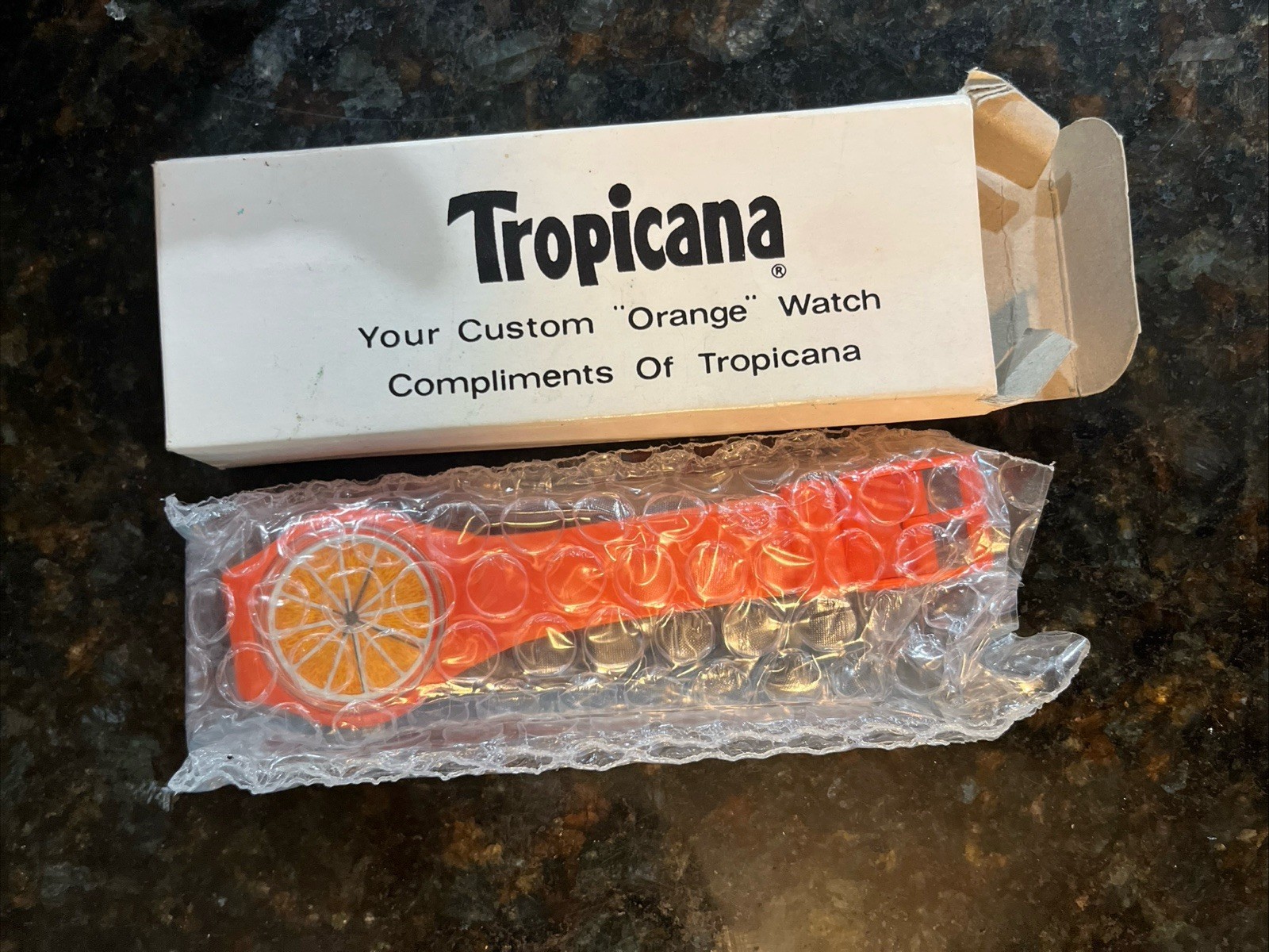 VTG Tropicana Orange Watch Rare NOS Orange Band Orange Face Untested