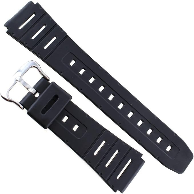 20mm rubber replacement watch bandstrap fits Casio sport CA-53W-1 CA-61W-1 FT