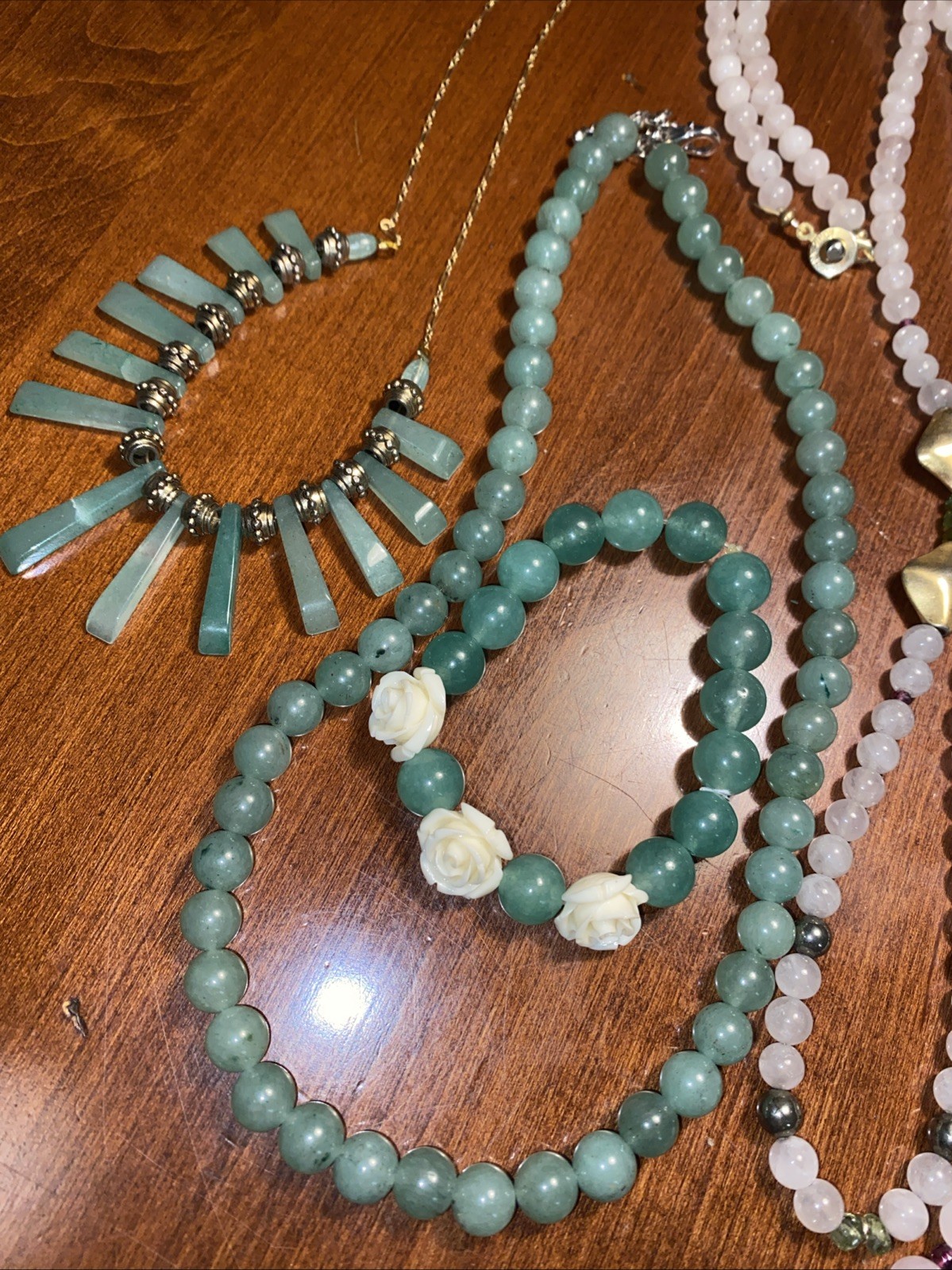 Lot Of Vintage Gemstones Necklaces And One Bracelet, Nice Variation.