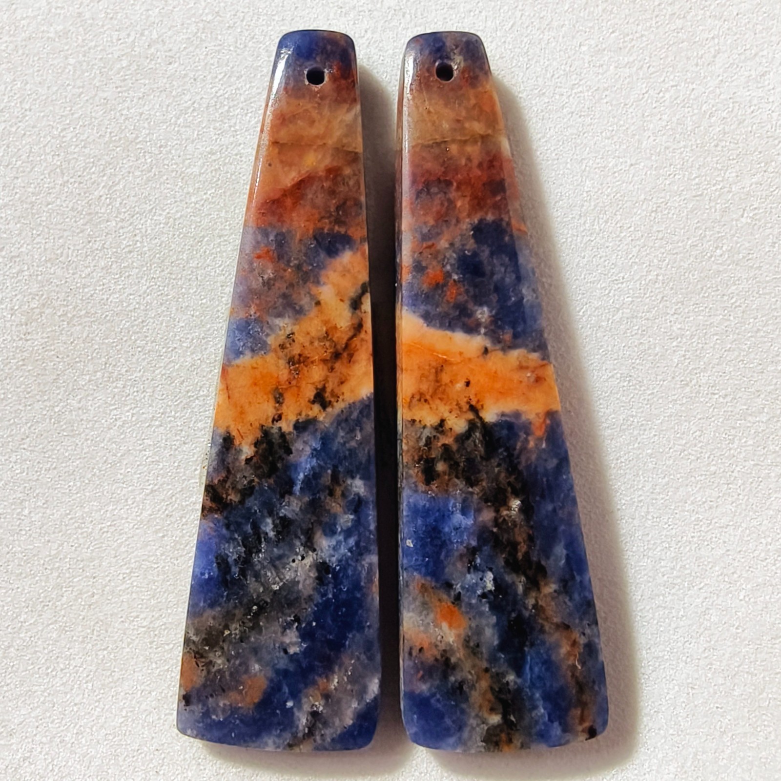38 Cts Natural Sodalite Drilled Match Pair Cabochon Gemstone 43 X 12.2 MM