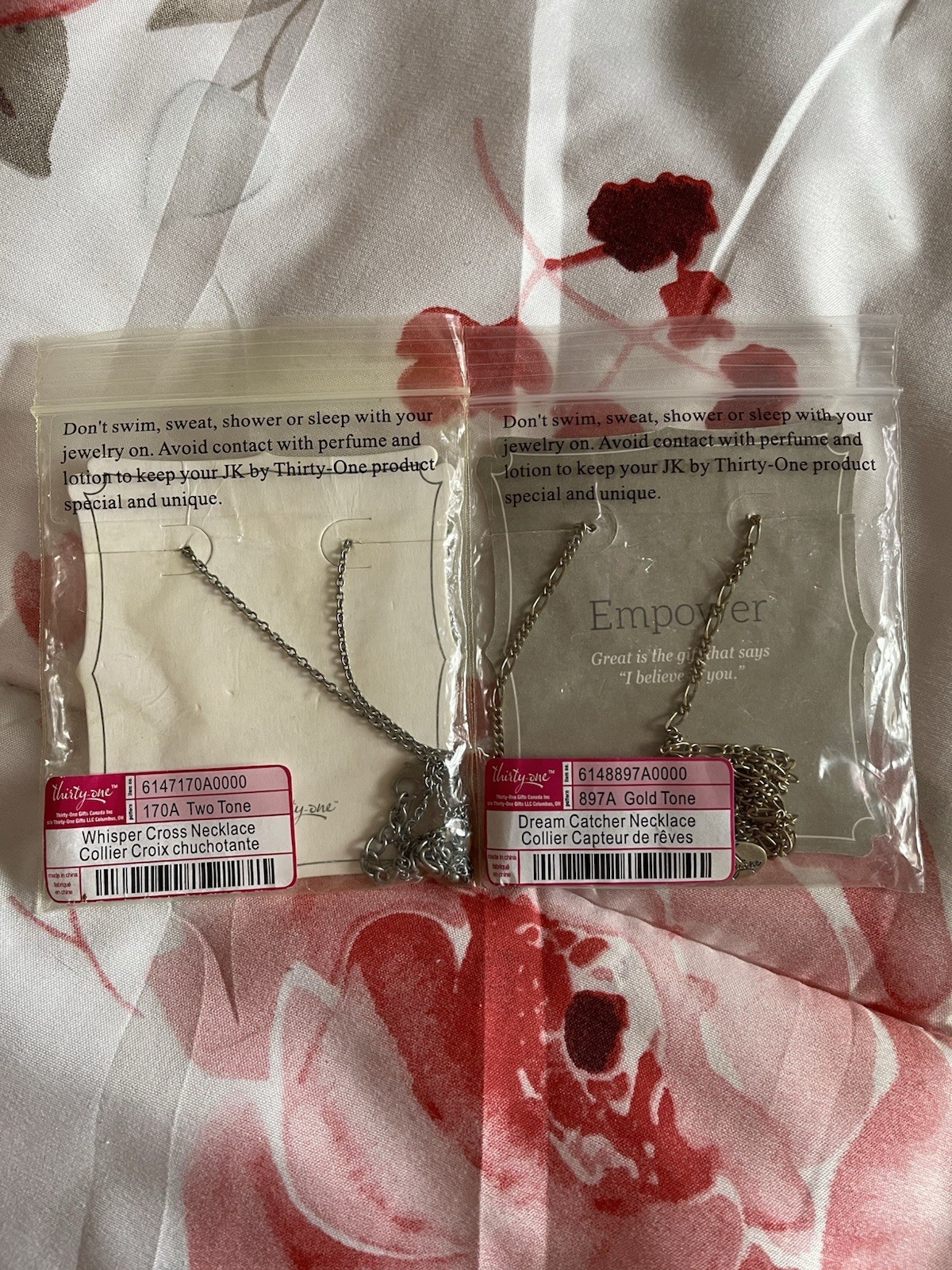 Thirty One Necklace Jewelry Lot of 2 Cross And Dream Catcher New
