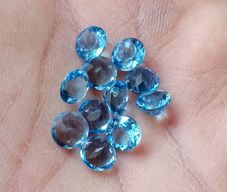Unheated 50 Ct Natural Santa Maria Blue Aquamarine Round LG Loose Gemstone