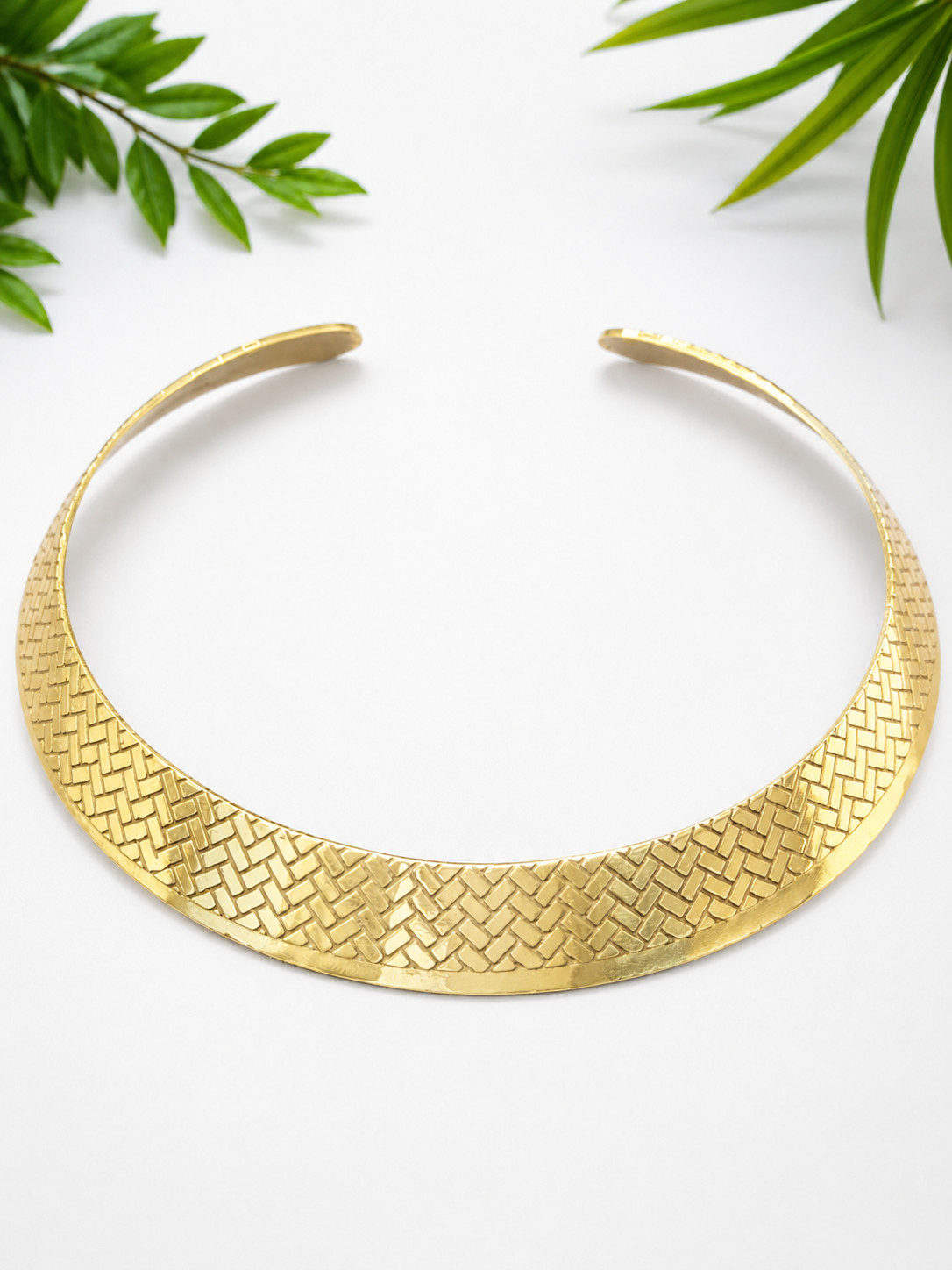Handmade Brass Hasli Necklace Open Collar Choker Tribal Boho Statement Jewelry