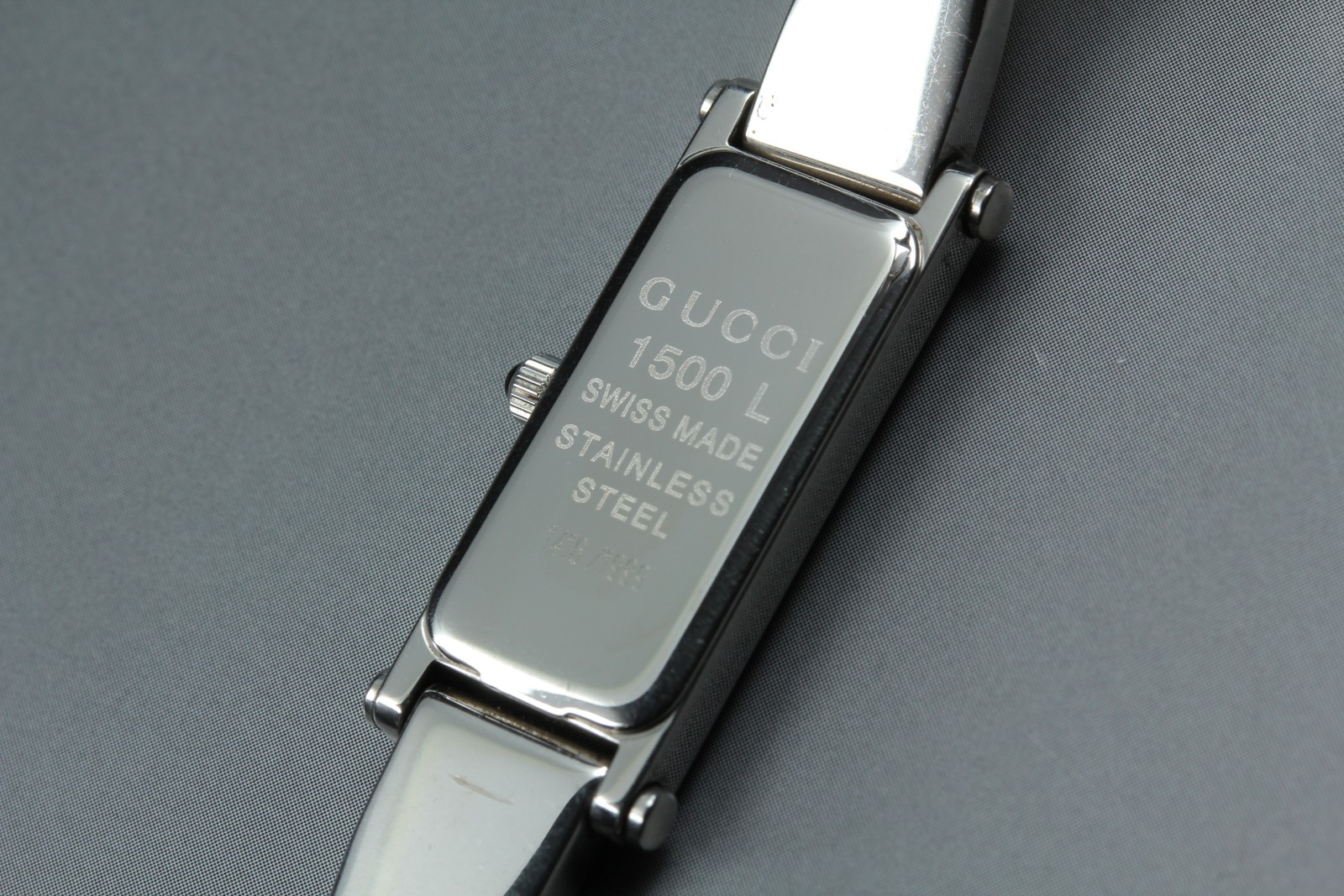 [Near MINT w/Box] GUCCI 1500L Silver Blue Dial 1P Diamond Quartz Women’s Watch