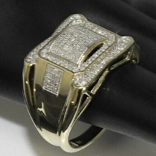 1.92Ct VVS1 Round Cut Lab-Created Diamond Men’s Anniversary 14K Gold Finish Ring