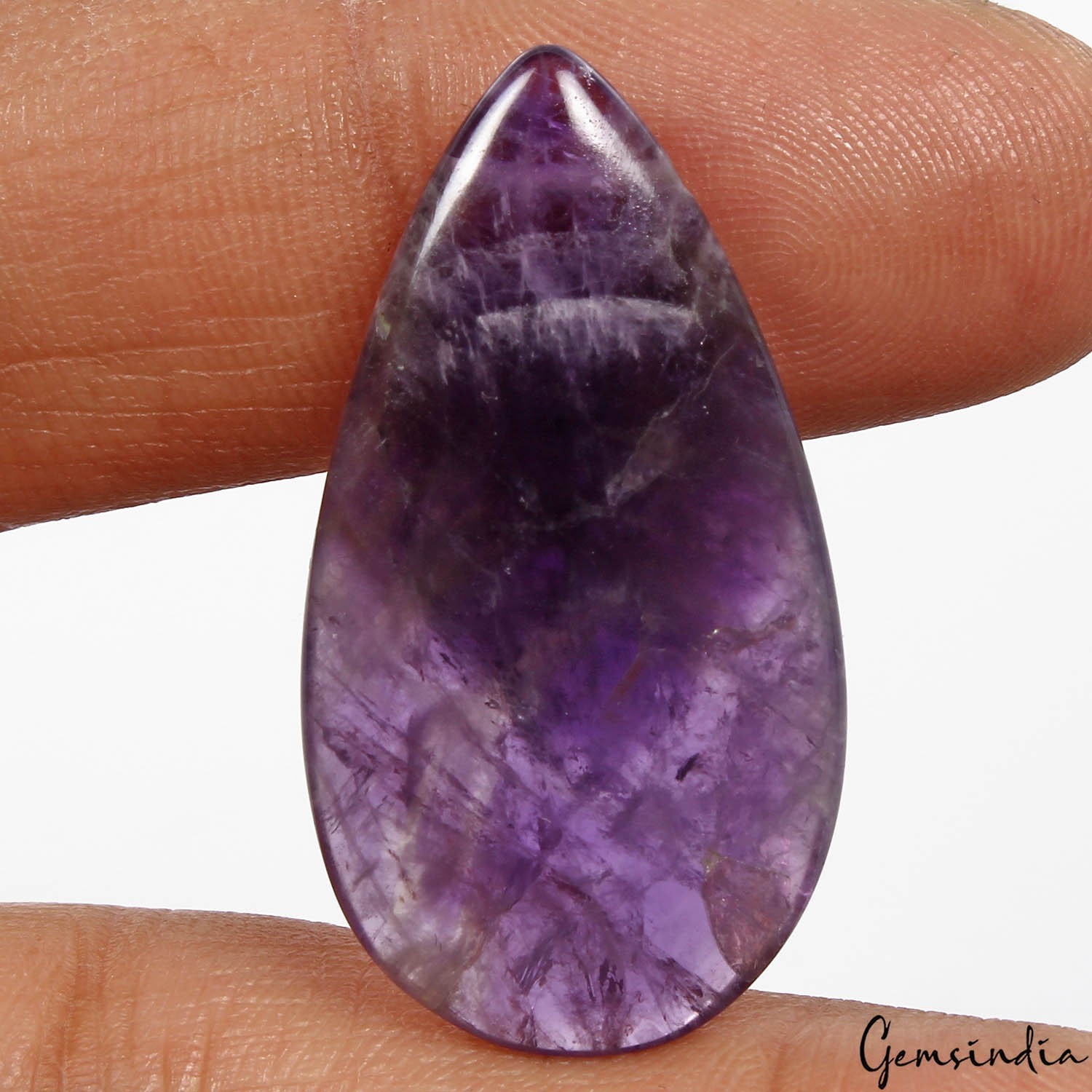 Certified 28 Ct Natural Purple Amethyst Pear Cab Drilled Bead/Briolette Gemstone