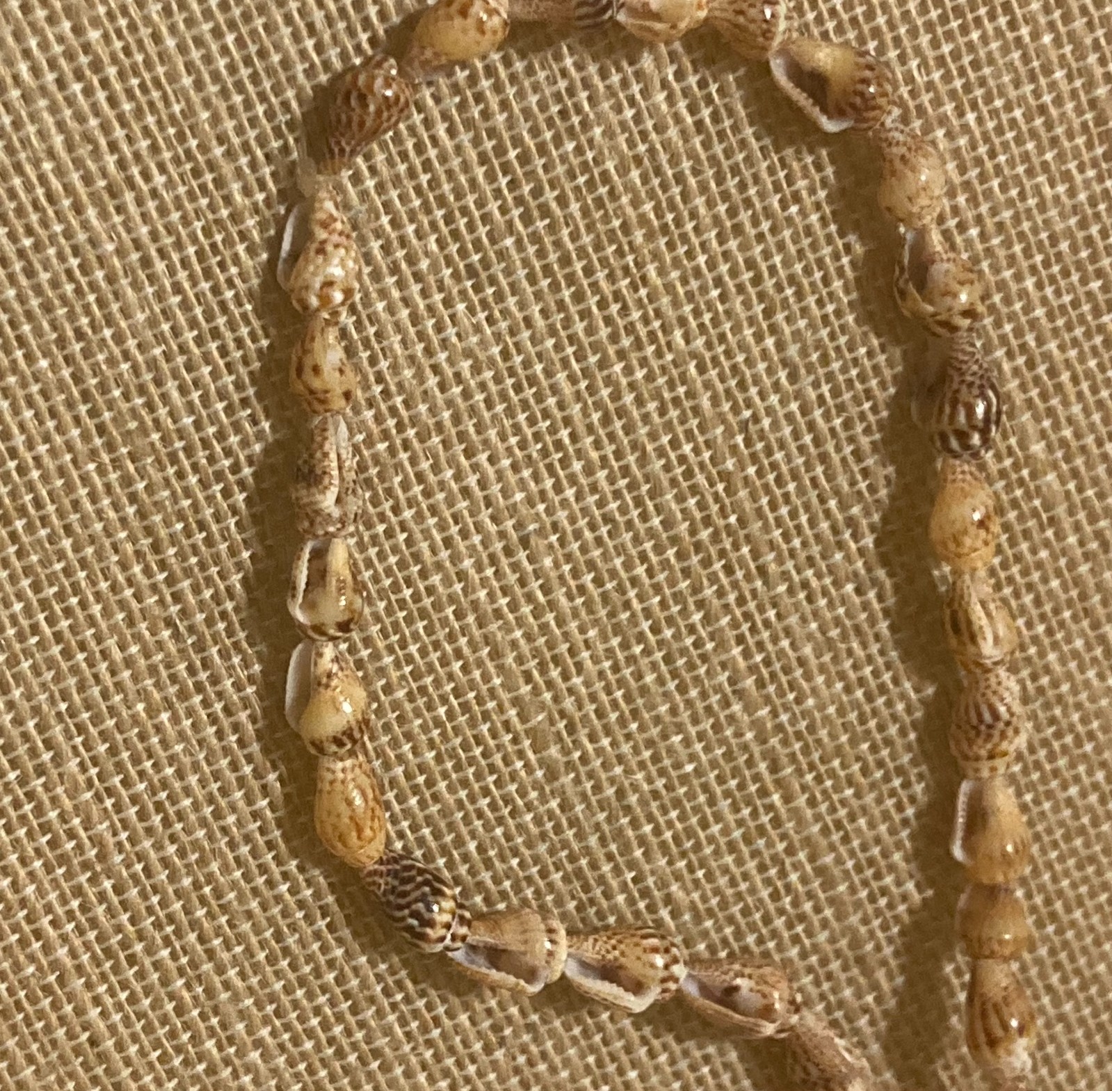 Vintage Cowrie Shell Necklace Beaded Tassel Beach Surfer 28”