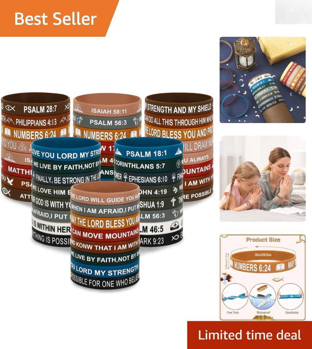 64-Piece Bible Verse Silicone Bracelets – Inspirational Christian Gifts for All