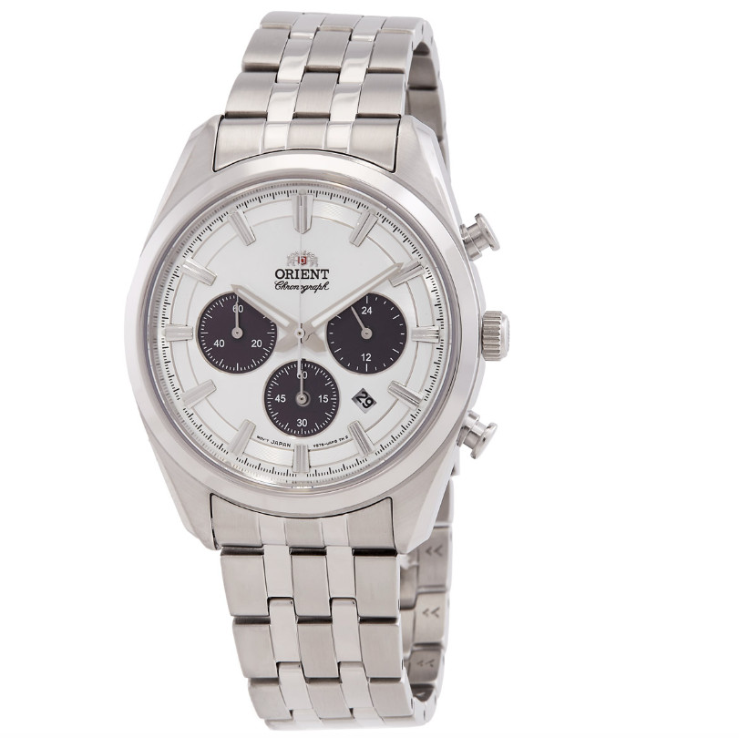 Orient Men’s Contemporary Chronograph White Dial Watch – RA-TX0305S10B NEW