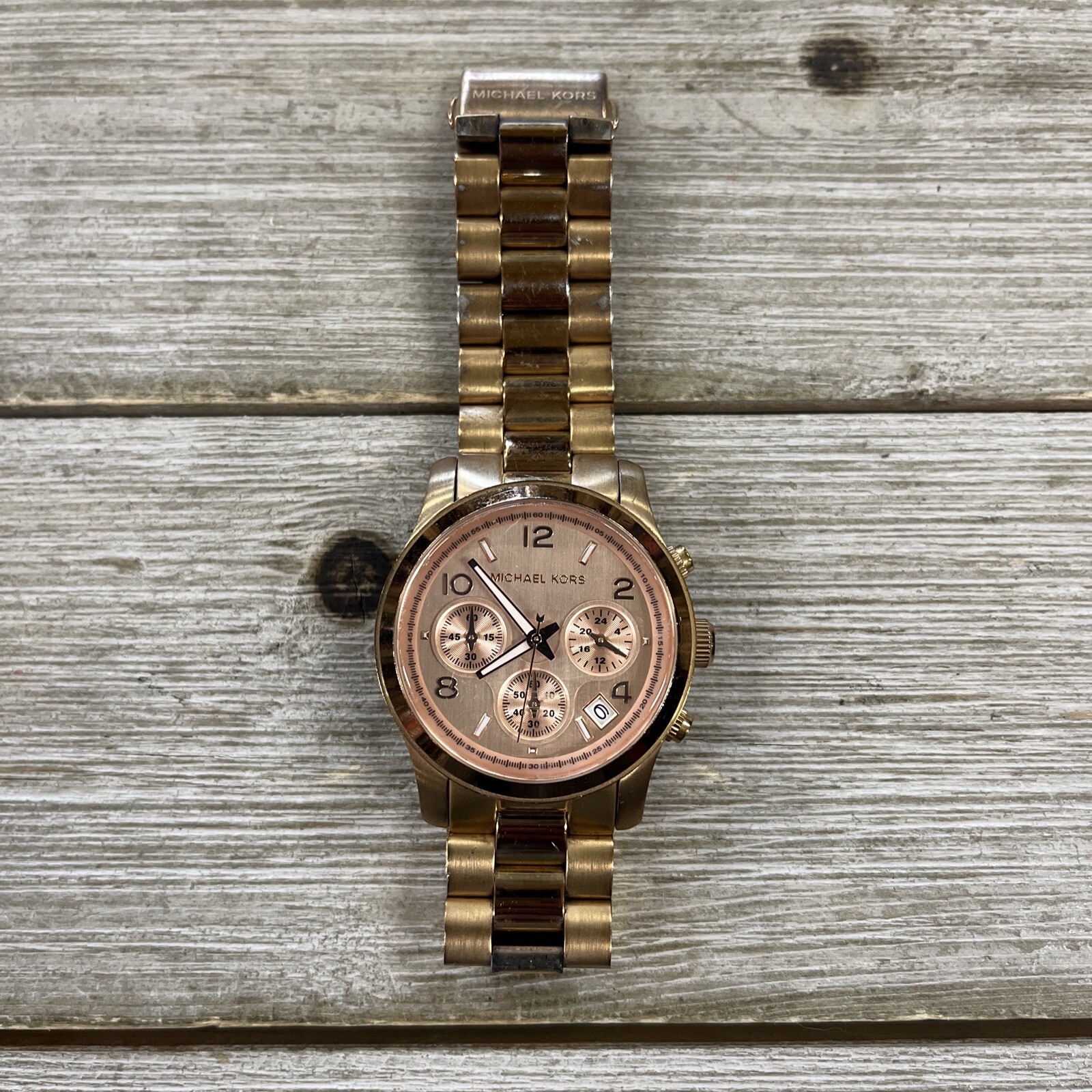 Michael Kors MK5128 Women’s Stainless Steel Analog Rose Dial Quartz Watch