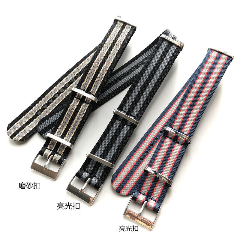 High Quality Nylon Canvas Watch Band 007 Men’s Single Pass Strap 20mm Fits Omega
