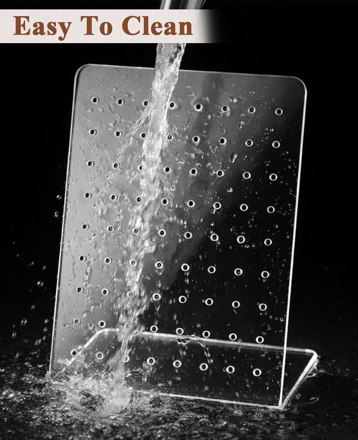6 Pack 72 Hole Acrylic Earring Display Stand, Stud Earring Holder Set In Blac…