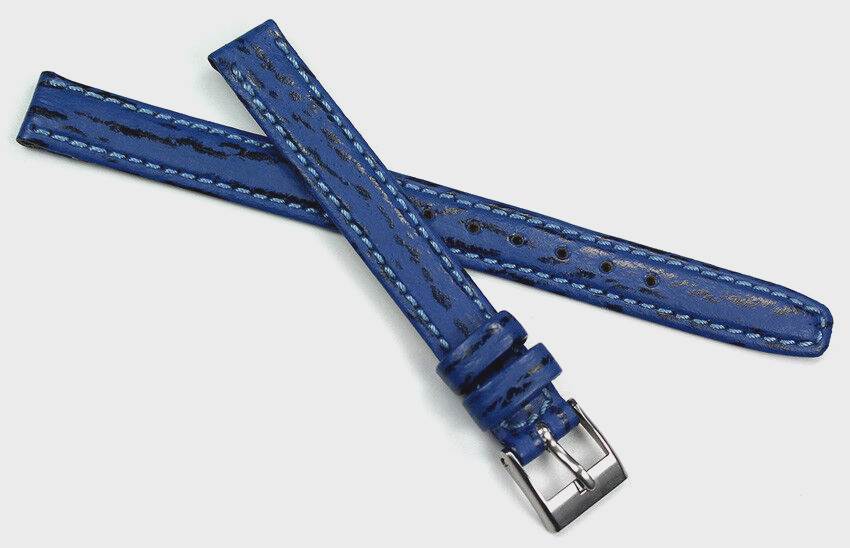10mm Real Shark leather Band handmade Germany Graf Marine Blue Watch Strap