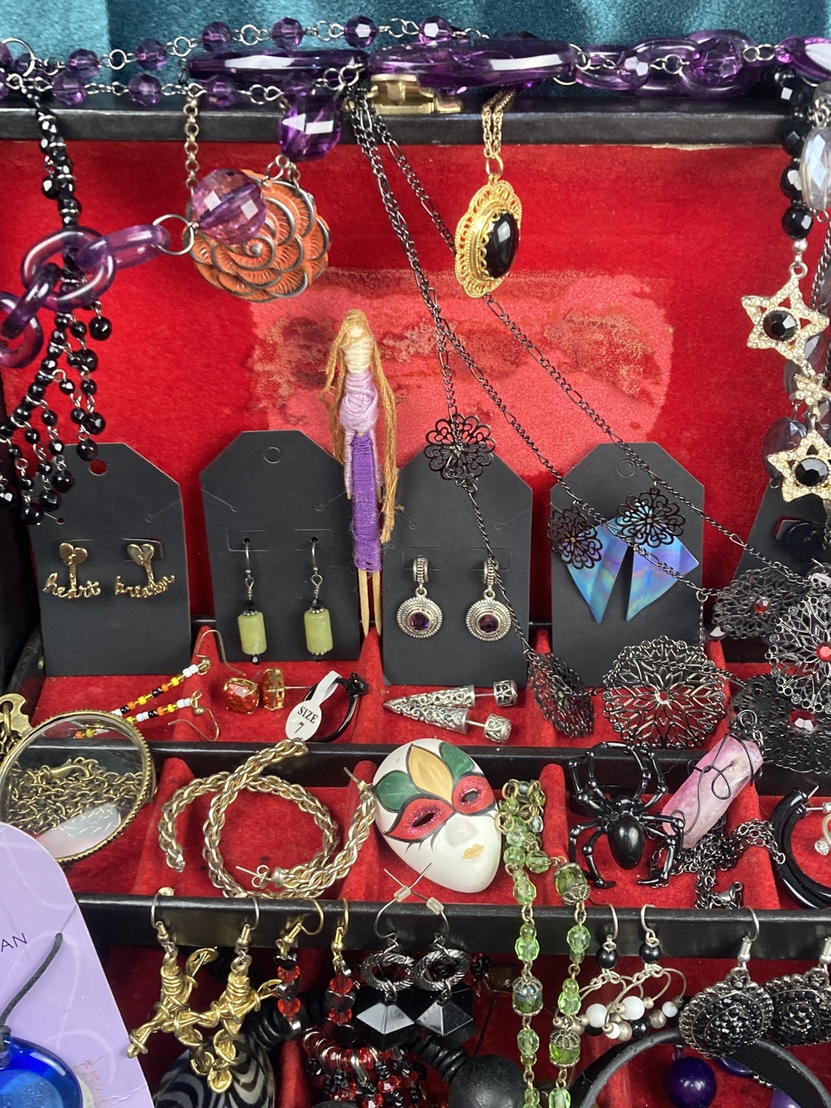 50Lot Gothic Inspired Costume Jewelry Romance Goth Earring Emo & Jewelry Box