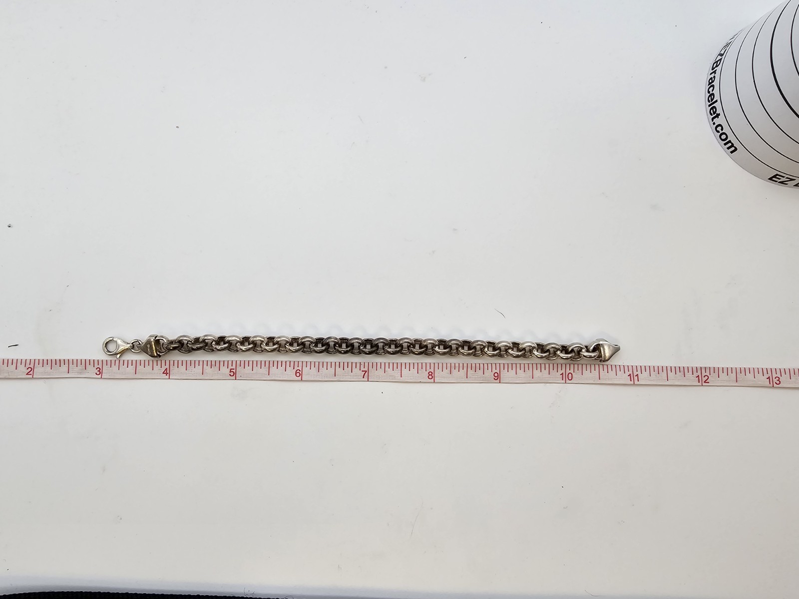 Vintage Italy 925 Sterling Silver Heavy Rolo Link Chain Bracelet – 13.94g