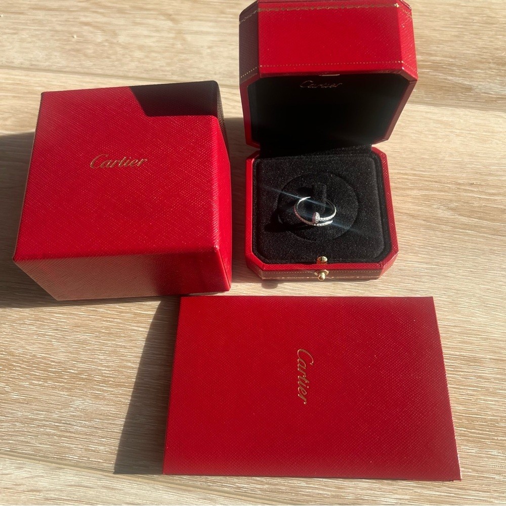 Cartier white gold pave Juste En Clou ring