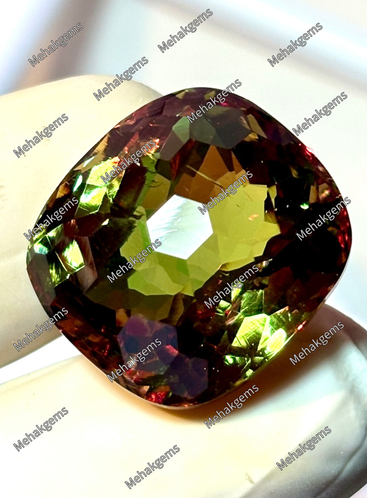 41 Ct Zultanite Gemstone, Honeycomb Cushion Cut Color Change Diaspore, Statement