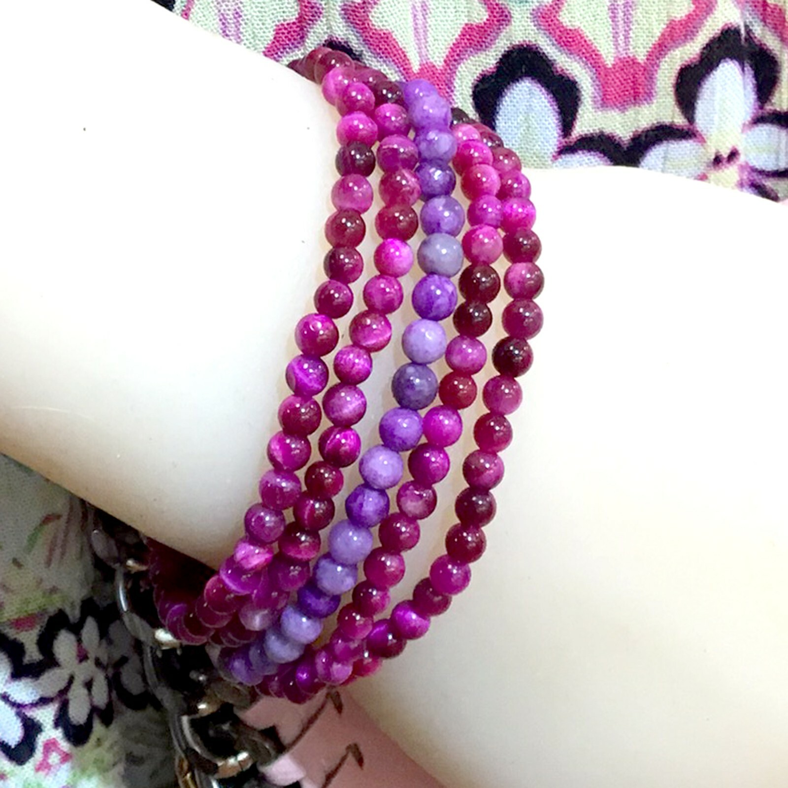 4mm Handmade Round Beaded Bracelet Stretch Healing Pristine Natural Gemstone Kid