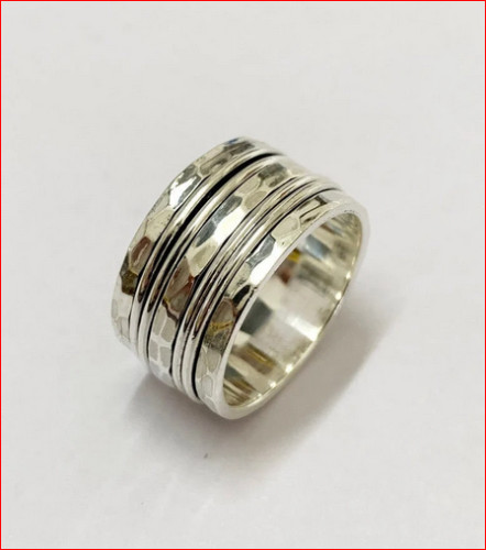 Solid 925 Sterling Spinner Ring Band Handmade Anniversary Gift Ring All Size
