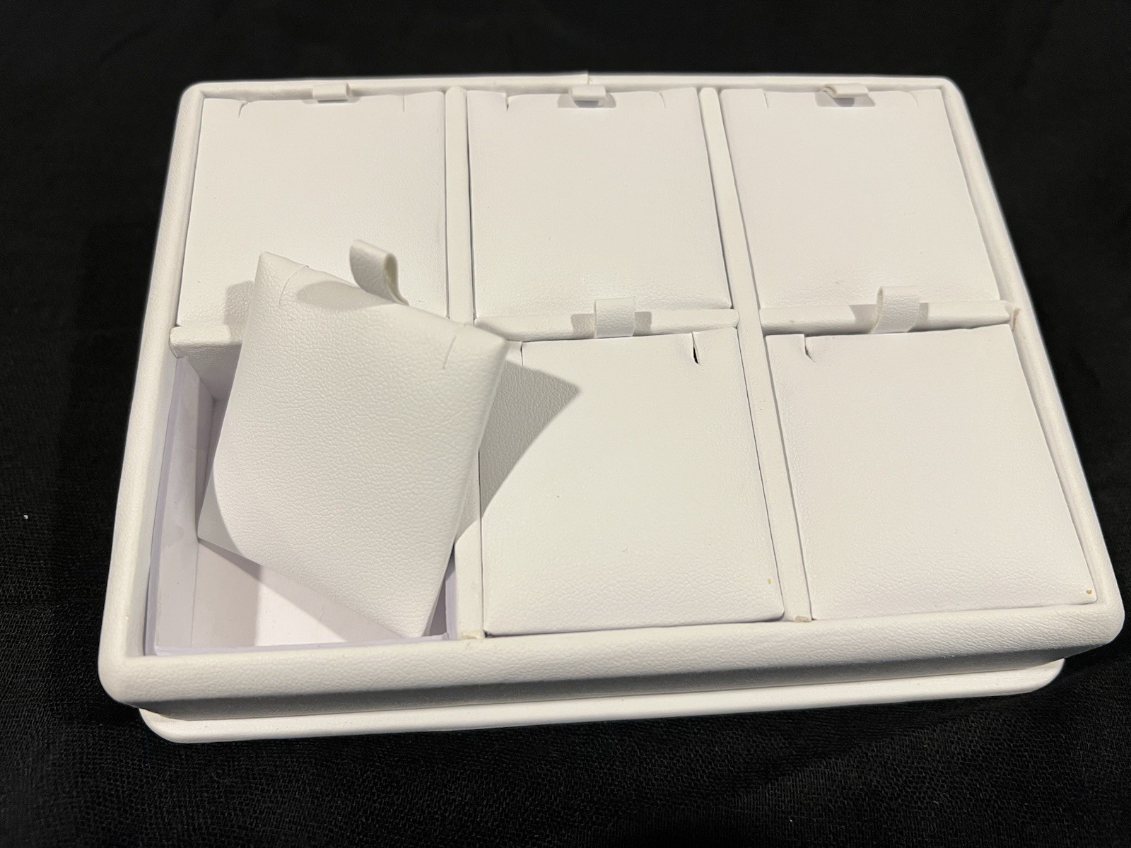 White leather pendant Charm display Tray