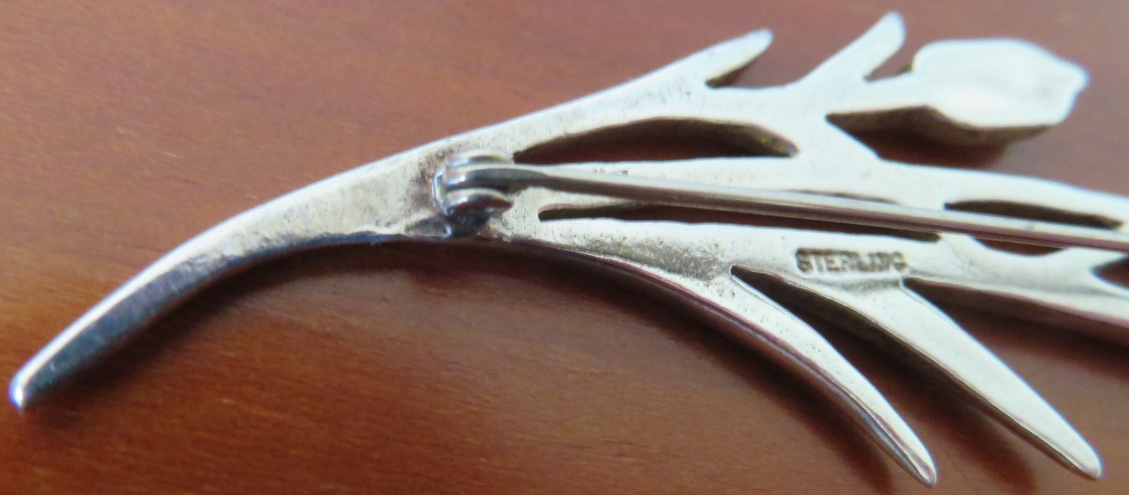 925 Sterling Silver Brooch, Cattails, 2.75″ x 7/8″, 3/8 oz/10g, with mark
